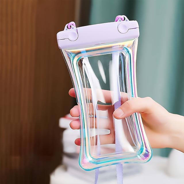 TEMU Floating Laser Waterproof Phone Pouch With Touchscreen , Made Of Lightweight Waterproof Plastic Dry Bag, Includes A Lanyard - Features A Finish.