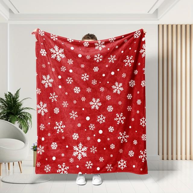 TEMU . - Weihnachts-Schneeflocken-Geschenkdecke, ultraweiche Flanelldecke, vielseitige Decke