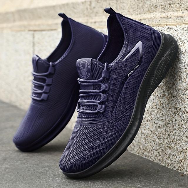 TEMU Summer 2025 Men's Breathable Mesh Hiking Sneakers - Lightweight Low-top Outdoor Shoes, Pu Outsole, Adjustable Laces, , Suitable For Casual Wear, Hiking, Hiking Accessories, /suitable For All