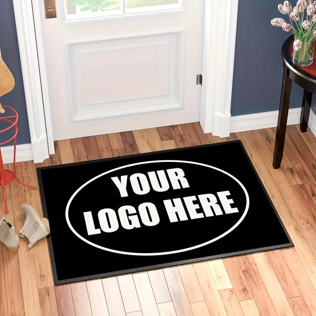 TEMU Customizable With Non-slip Backing For Personalized Doormat, Suitable For Entryway, Living Room Or Bedroom - Add , Photo, Or Text - Black Background Welcome Mat, Front Door Mat, Perfect As A Gift