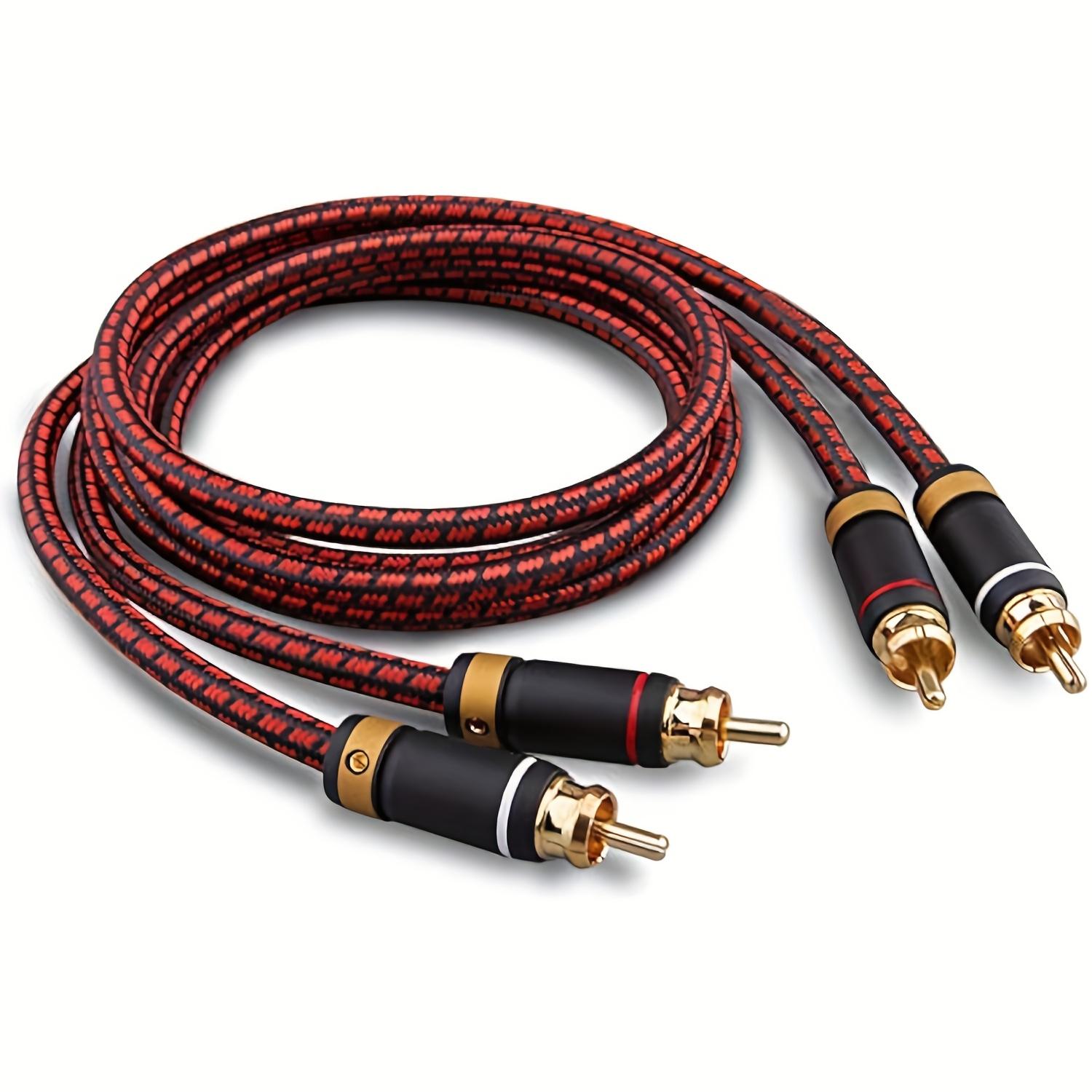 TEMU 2rca Male To 2rca Male Stereo Subwoofer Audio Cable, High Fidelity, 3u Gold-plated | Oxygen-free 4n