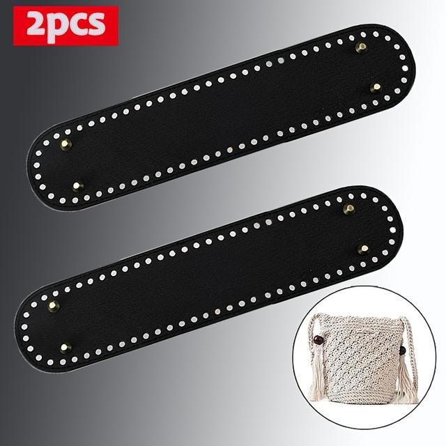 TEMU Set Of 2 Supplies For Knitting And Crochet, Featuring A Durable And Wear-resistant Pu Bag Bottom, Ideal For Crafting Sturdy Handbag Bases And Accessories, Diy Wallet Making