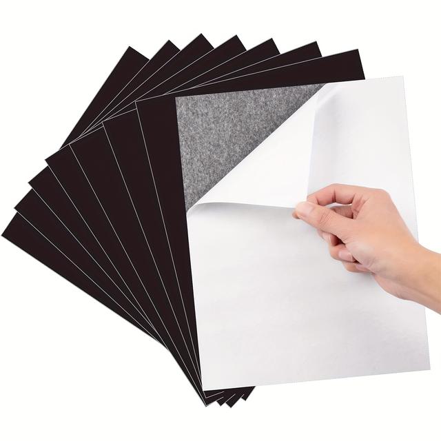 TEMU A4 8..7 Inches 5 Sheets Adhesive Magnetic Sheets With Adhesive Backing 12mil Flexible Magnet Sheets With Self Adhesive Sticky Magnetic Paper