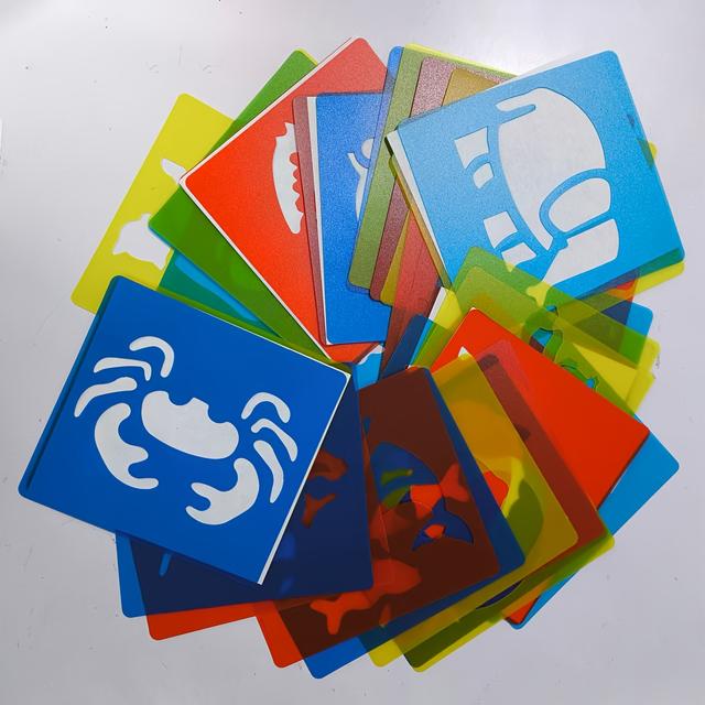 TEMU 36pcs Reusable Plastic Painting Stencils Set - Diy Crafts & Art Projects, Multi- Templates With Hollowing Tools, Stencils For Crafts Reusable