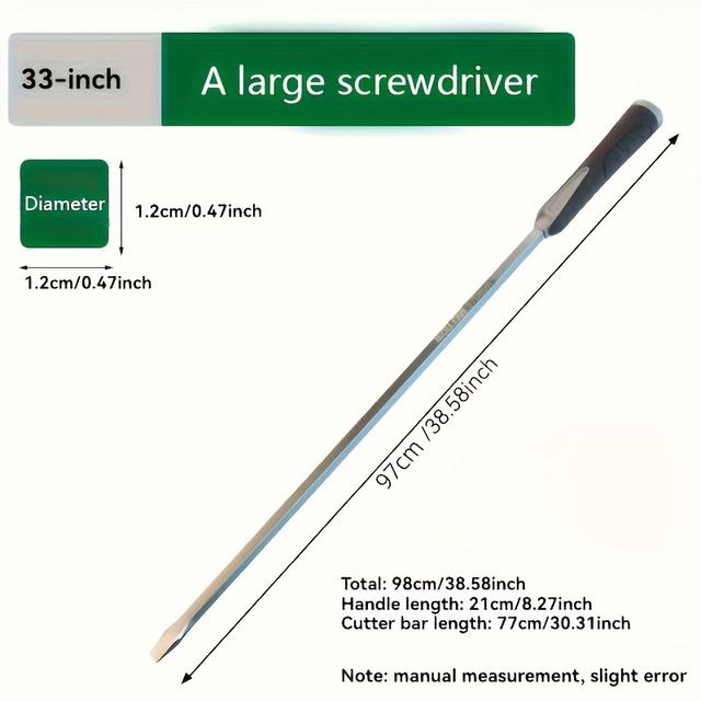 TEMU Extra-large Flathead Screwdriver With A Feature, Designed For Heavy-duty Use