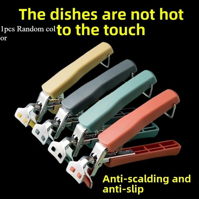 TEMU Anti-scald Bowl Tongs, Kitchen Heat-resistant Gripper Clips For Hot Dishes, Non-slip Plate Retriever, Scald-proof Lifter Tool With Ergonomic Handle