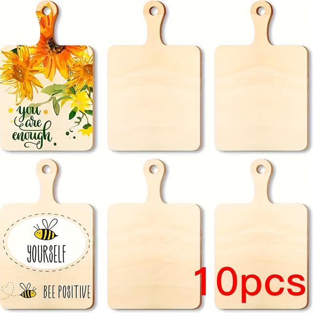 TEMU Mini Diy Home Dining Table Wooden Cutting Board With Handle Valentine's Day Wooden Cutting Board Small Country Christmas Home Kitchen Decorative Board