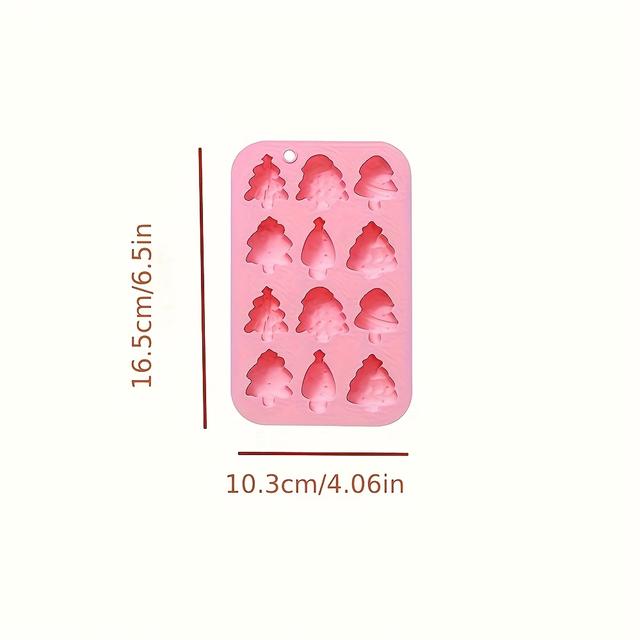 TEMU Conjunto de 12 Peças Formas de Árvore de Natal Diferentes, Formas de para Chocolate e Resina de Natal