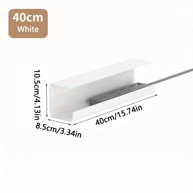 TEMU Platzsparender Kabelorganisator unter dem Schreibtisch - Kein Bohren Erforderlich, Selbstklebendes Aufbewahrungsregal für TV- & Computerkabel, Schlitzenbox, Datenleitungsaufbewahrung