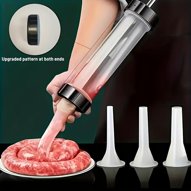 TEMU 4pcs/set Home Sausage Stuffer Tool Handmade Sausage Filling Sausage Machine Manual Stuffer Tool Thickened Stuffer Machine Kitchen Supplies