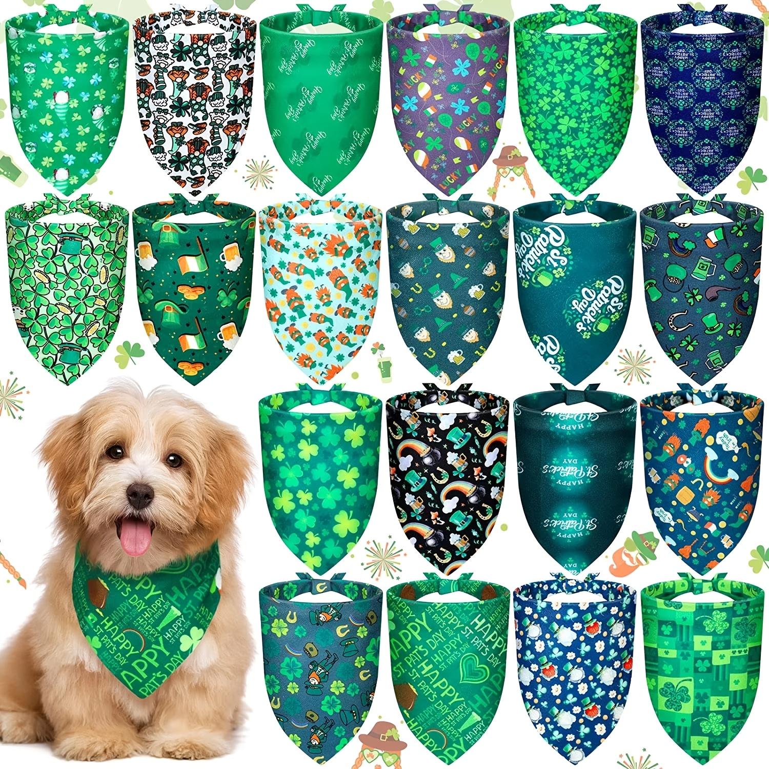 TEMU 20pcs 's Day Dog Bandanas Bulk With Sayings Dog Bandanas Triangle Scarf Puppy Bibs Pet Costume Adjustable Cat Outfit Washable For Small Medium Pet