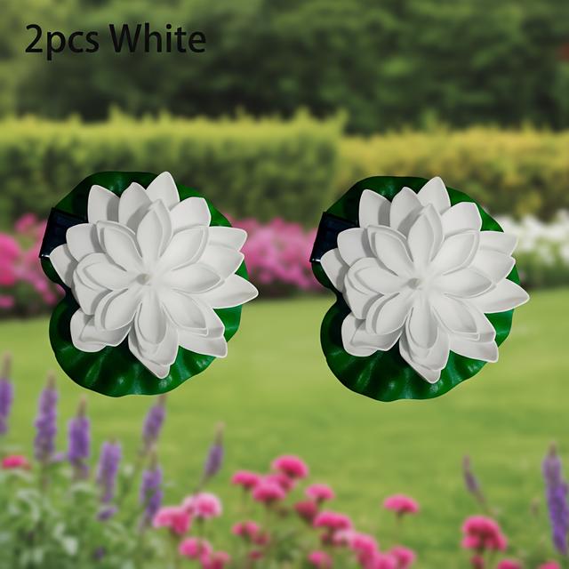 TEMU Solar Lotus Schwimmende Laternen Garten Teich Deko Romantische Beleuchtung