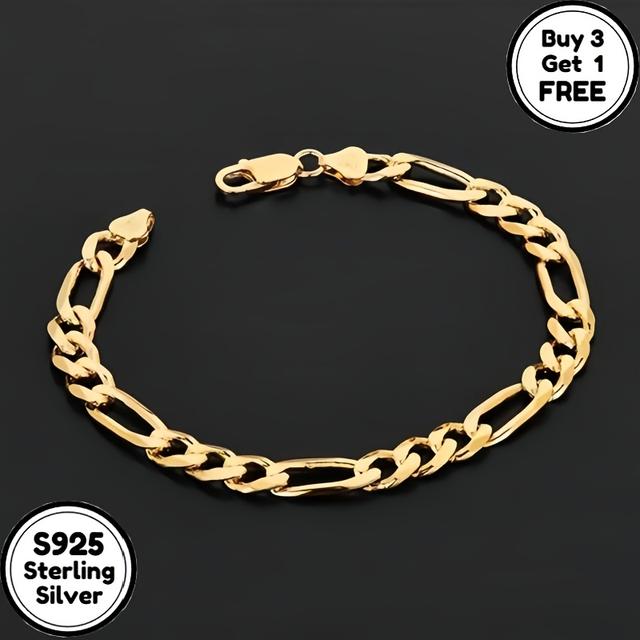 TEMU 8mm Bracelet Made Of S925 Sterling Silver With Plating, Stylish, Minimalist, And Adorable - Perfect Valentine's Day Present For Men And Women Attractive Gift Box (purchase 3, 1 Free)