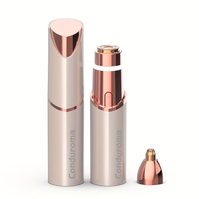 TEMU Facial Hair Remover For Women, 2in 1 Eyebrow Hair Remover, Electric Face Razor With Led Light, Usb Rechargeable