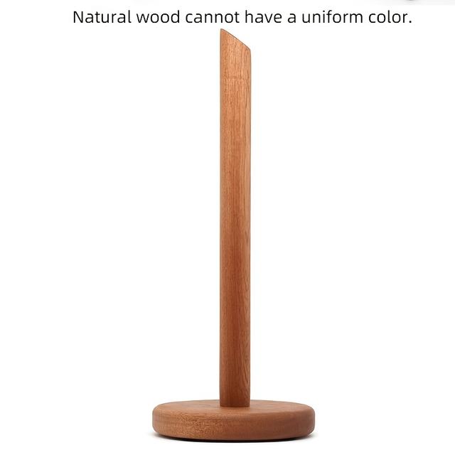 TEMU ที่วางกระดาษทิชชู่แนวตั้งไม้เนื้อแข็ง ชั้นเก็บกระดาษม้วนในครัว ไม่ต้องเจาะผนัง