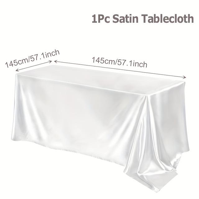 TEMU . Tischdecke aus Satin, einfarbige Tischdecke aus Polyester, ideal für rustikale Hochzeitsfeiern im Freien, Geburtstagsdekorationen, Tischdeko für Zuhause und Hotel, Schreibtisch-Tischschutz