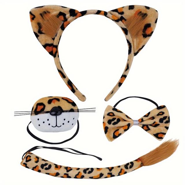TEMU Leoparden Set Partyzubehör für Rollenspiele, Halloween, Weihnachten, Silvester, Geburtstagsfeiern, Familienfeiern und Freundesfeiern