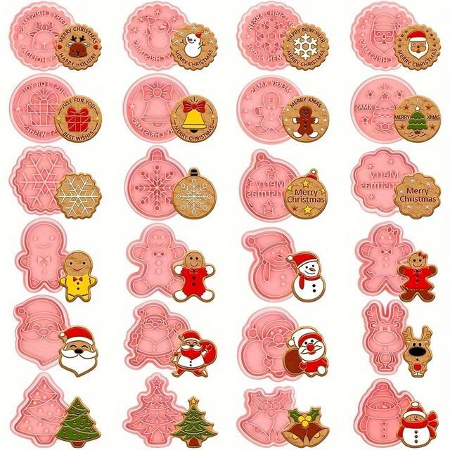 TEMU 24pcs Christmas Molds Set, 3d Christmas , Plastic For , Party Supplies,