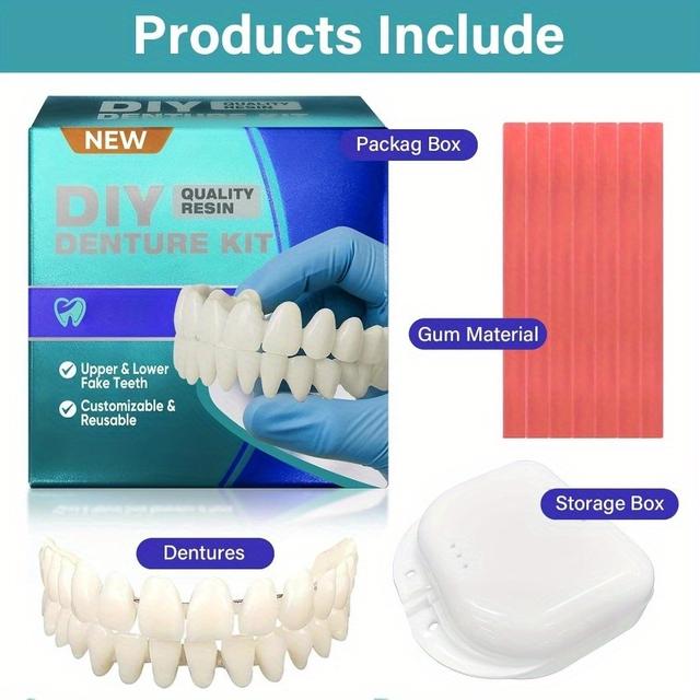 TEMU Denture Suit, Professional Denture Suit, Upper And Lower Film, Soft And Comfortable Denture Care Combination Suit, And Smile