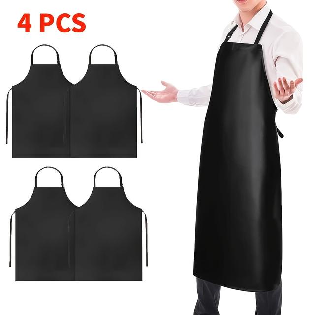 TEMU Dual Waterproof Long Apron, Pvc Apron For Dishwasher Dish Washing Dog Grooming Lab Cleaning Kitchen Chef Cooking Bbq Painting Butcher For , A Must-have Boutique For Role-playing