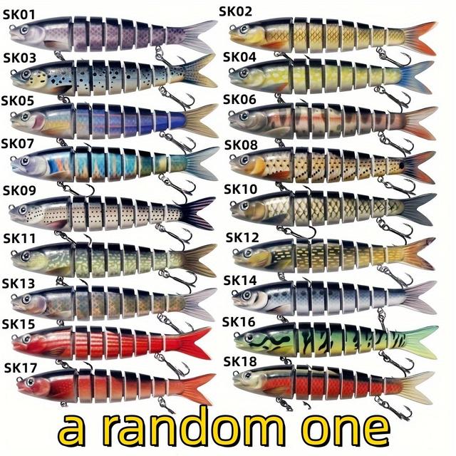 TEMU 1 13.5cm 19g Jointed Lure Fishing Bait - High-quality Sinkable Soft Plastic With , Realistic Paint, Flexible Movement Strong Hooks - Multi- Use Fishing Gear For Lure