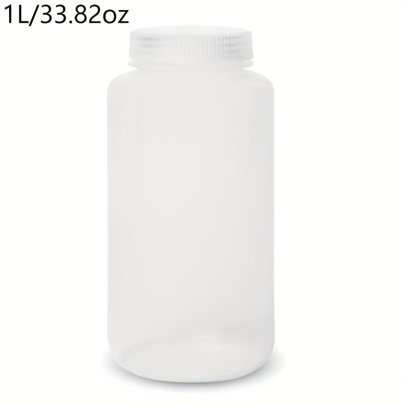TEMU 33.82oz (approximately 1000ml) Sample Container With Lid Laboratory Wide Mouth Reagent Bottle With Lid Plastic Bottle