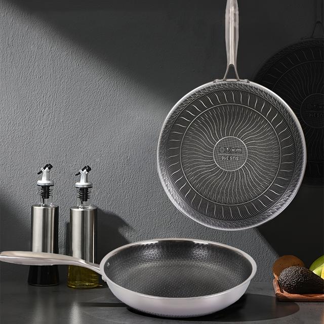 TEMU Stainless Steel Wok, 26cm Stainless Steel Wok, Dishwasher Safe, , Suitable For All Stoves, Best Gift For Women/gentlemen