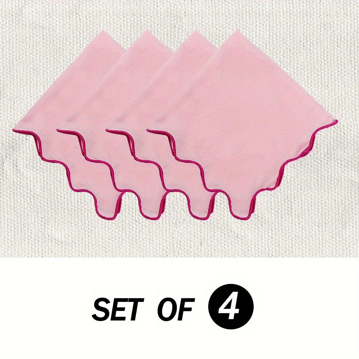 TEMU 4pcs Well Cotton Napkins - Soft Embroidered Edges, Solid Kitchen & Dining Essentials For Weddings, Holidays, Thanksgiving, Christmas