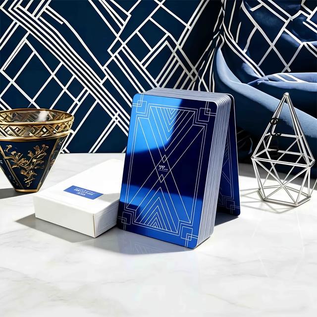 TEMU de Póker de Lujo en Azul Real, Plástico Impermeable, Antideslizante, Brillante y
