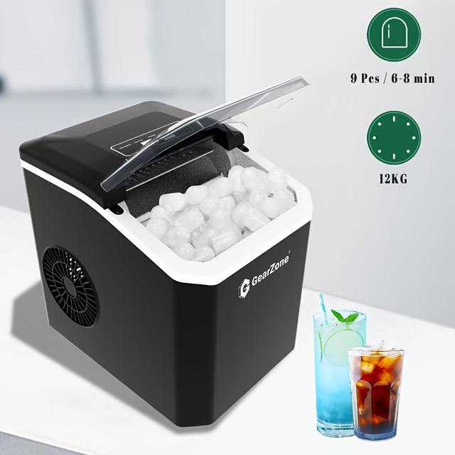 TEMU 6-minute Cube Making, 24l/24h For Home & Commercial Use,, Sleek Metallic Finish, Highquality Ice Cubes, Durable Construction