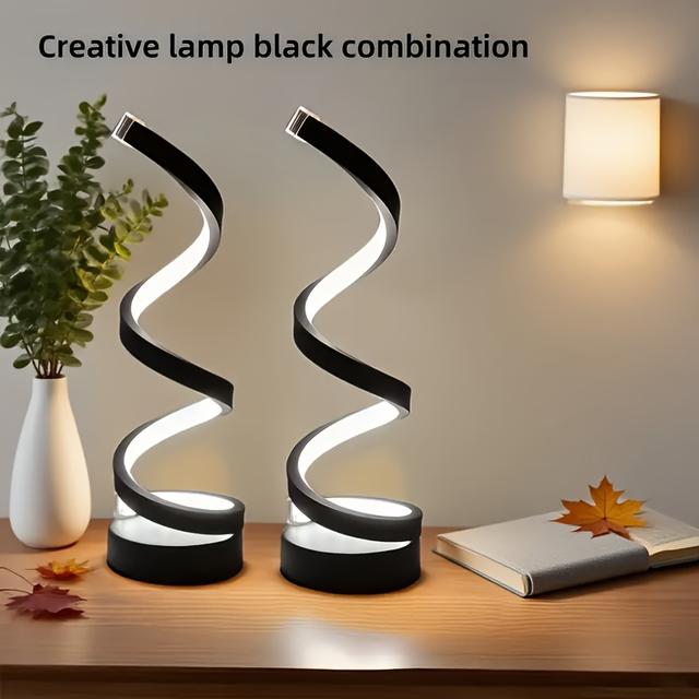 TEMU 2er-Pack Weiße/Schwarze Moderne LED-Lampen mit Gewinde | USB-betrieben, Dimmbar, Farbwechsel, Höhenverstellbar - Ideal für Schlafzimmer, Schreibtischbeleuchtung und festliche Partydekorationen