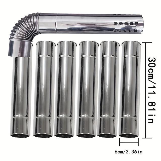 TEMU Outdoor Camping Tent Detachable Wood Stove Accessories High Temperature Resistance Chimney Pipe High Temperature Resistance Set