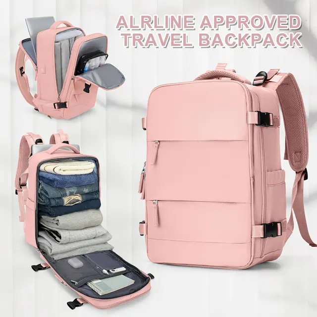 TEMU Sac à Dos de Voyage avec Compartiment à Chaussures, Rangement à 3 Niveaux et Poche pour Ordinateur Portable, Style Simple, Thème d'Occasion