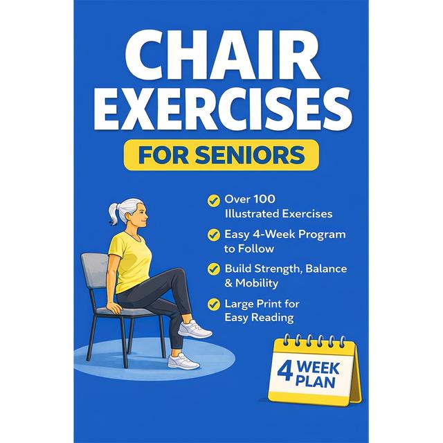 TEMU Ejercicios con una Silla para Adultos Mayores: Recupera Rutinas Diarias Cómodas con una Rutina Ilustrada Guiada para Mejorar la Estabilidad y la Fuerza en Solo 10 Minutos Cada Día