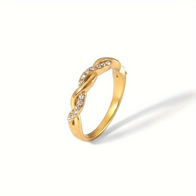 TEMU Elegant Rhinestone Decor Ring Band For Women Wedding Engagement Gift Jewelry