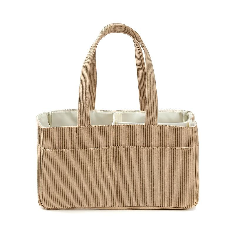 TEMU Eine Cord Mami-Tasche Aufbewahrungskorb für , mit großem Fassungsvermögen für Windeln, Kleidung, Spielzeug und organisierten Fächern, als Partygeschenk