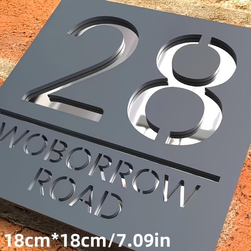 TEMU Customized Laser-cut Acrylic House Number Plate - In Golden/silvery/black, Featuring A Modern 3d Design, Suitable For Outdoor Street Addresses And Home Decoration.