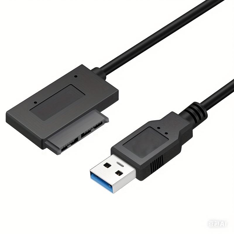 TEMU USB 3.0 2.0 zu Slimline SATA Adapterkabel 7+6 13-pin für Laptop CD/DVD ROM Optisches Laufwerk