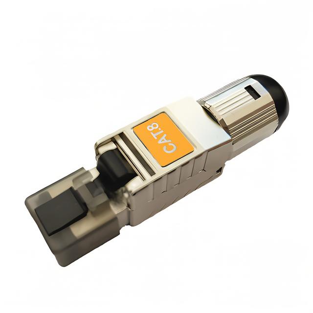TEMU 1pc Toolless Rj45 Connector, /7/6a Tool Free Reusable Shielded Ethernet Field Modular Plug