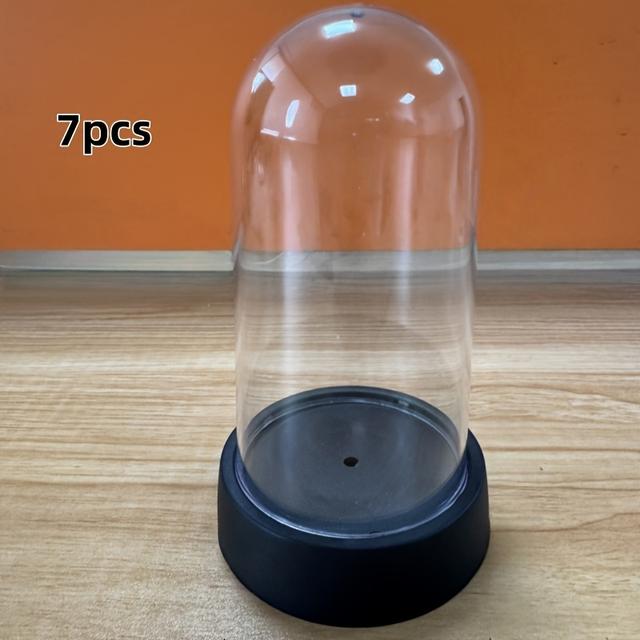 TEMU Conjunto de 7 Recipientes de Plástico Transparentes com Tampas, Ideais para Embalagens Decorativas como de Flores, Perfeitos para Artesanato e Armazenamento Festivos, Projetados para Embalagens