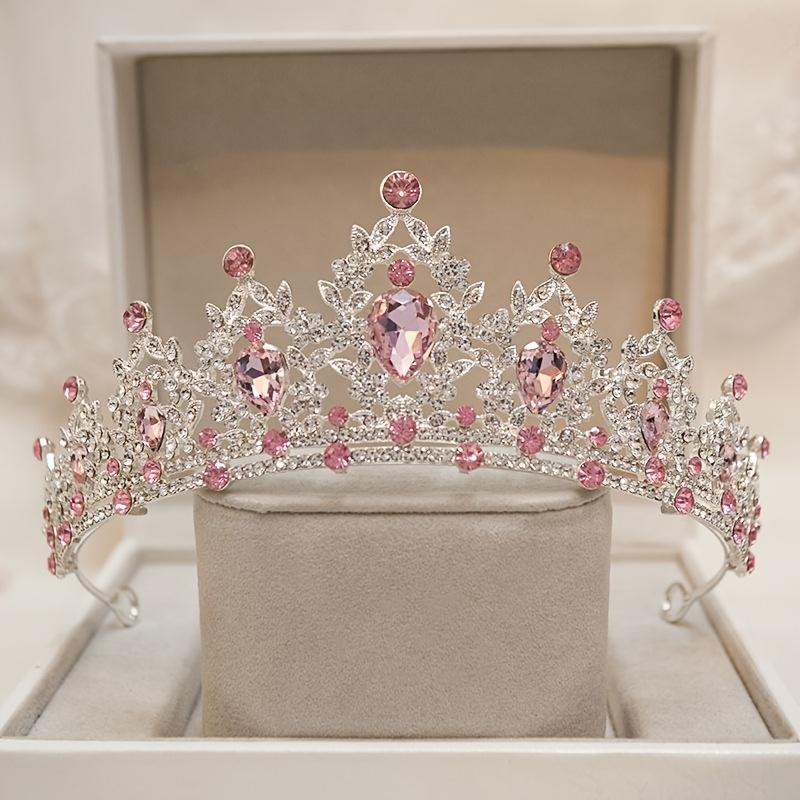 TEMU 1pc Vintage Bridal Crown | Intricate Openwork Design Headband With Rhinestones And Mosaic, Elegant And Minimalist Style, Alloy And Alloy Material For Wedding And Pageant Accessories