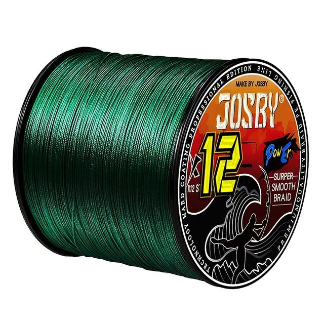 TEMU 1 Josby X12 Braided Fishing Line | 300m/328 Yard Pe Long Throw Lure Line, 25-120lb Super Strong Tension, Suitable For Boat And Sea Fishing, Green Color, Ideal For Christmas And New Year Festivals