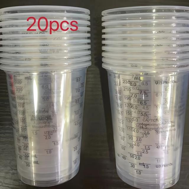 TEMU 10/ ks Míchacích Kelímků na Barvy - 240 ml (8 oz) - Jednorázové Plastové Odměrky s Míchacími Tyčinkami - Ideální pro Míchání a Dávkování , Pryskyřice, Epoxidu - Snadné a Přesné Tvoření!