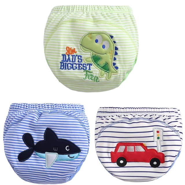 TEMU 3pcs Baby Cotton Training Pants Underwear, Reusable Cloth Diapers, Washable Baby Underwear For Diaper - Ideal For Easter, Thanksgiving, And Christmas Gifts