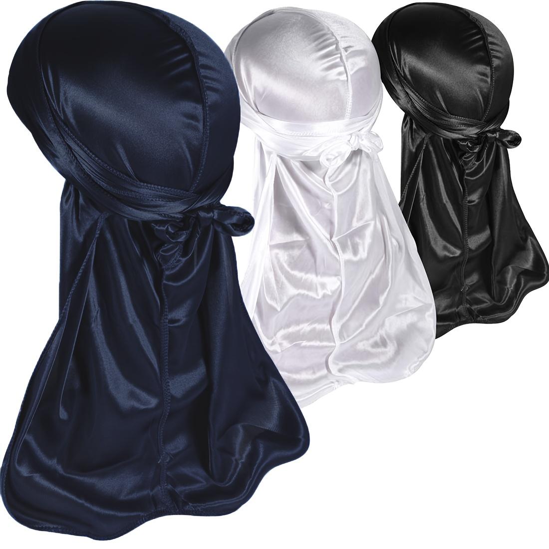 TEMU 3pcs/set Durags Pack For Waves Men's Bandana Satin Durag