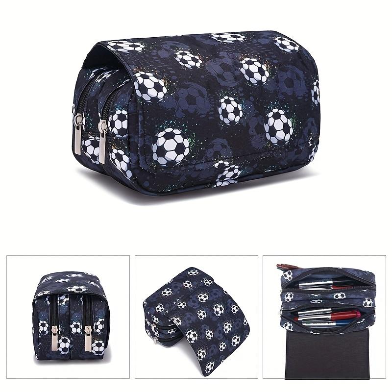 TEMU Football Print Pattern Storage Bag, Cool Pattern Polyester Pencil Case