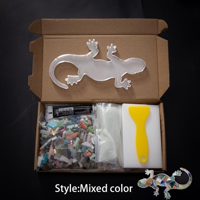 TEMU Kit voor een feestelijke glasmozaïek: Maak een sprankelende kameleon - Ideaal voor teambuilding-evenementen, vakantie-souvenirs en huisdecoratie