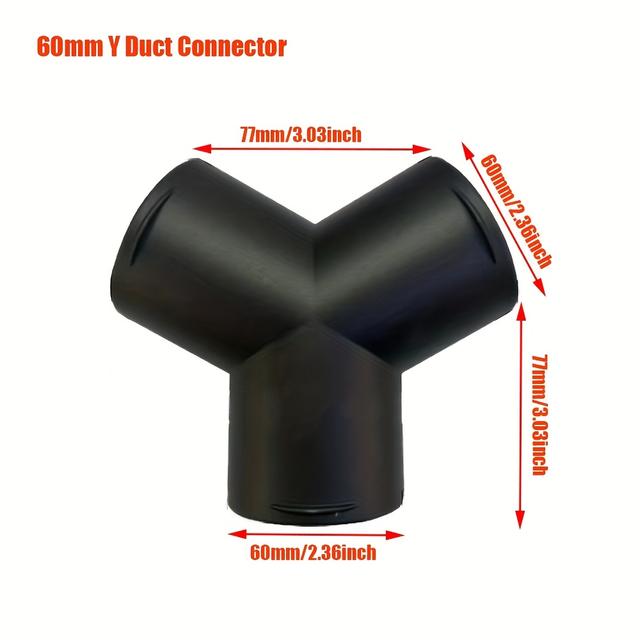 TEMU 60mm Y-kusový koutový konektor výfukové trubky pro parkovací topidla v , nákladní vozidlech a obytných vozech.