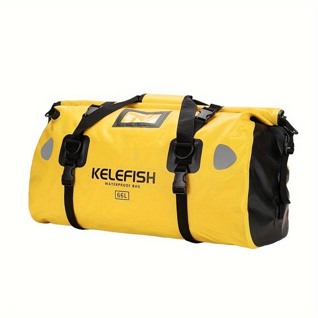 TEMU Nagy, felhajtható, száraz duffel táska | 40L/66L PVC hátizsák kempingezéshez, utazáshoz, edzőterembe, strandra, motorozáshoz - Egyszínű