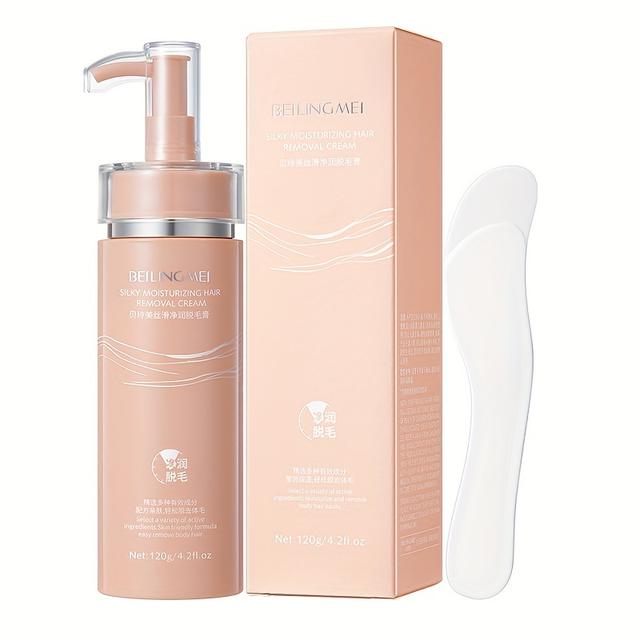 TEMU BEI 120 г Швидкодіюча крем-депілятор - Гіпоалергенна для чутливої шкіри, гель для видалення волосся без хімічних речовин для пахв, ніг, зони бікіні та депіляції тіла